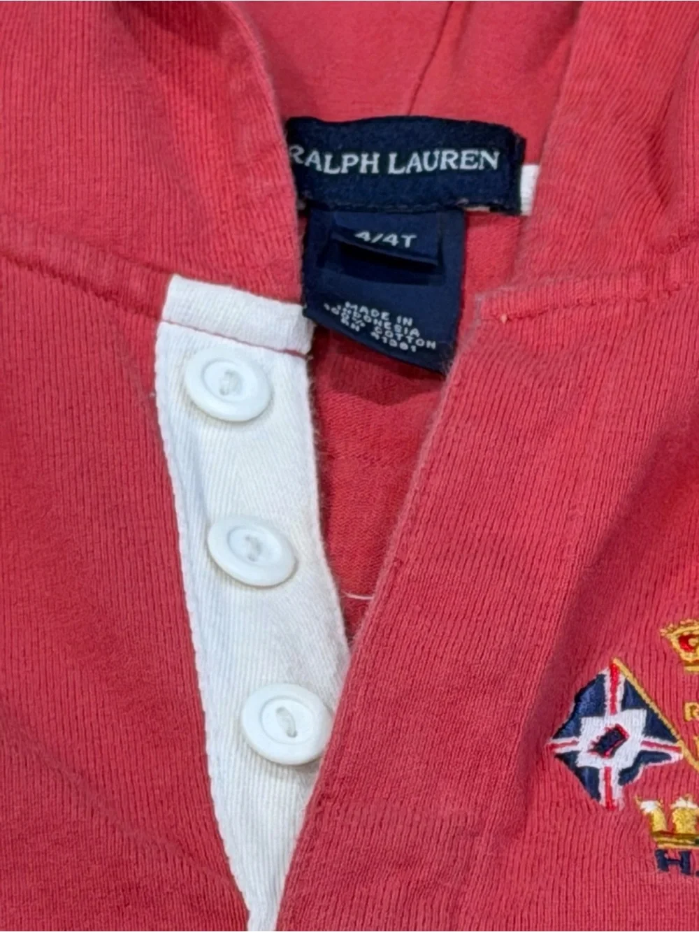 Ralph Lauren Coral Hooded Sleeveless Kids Dress, Size 4